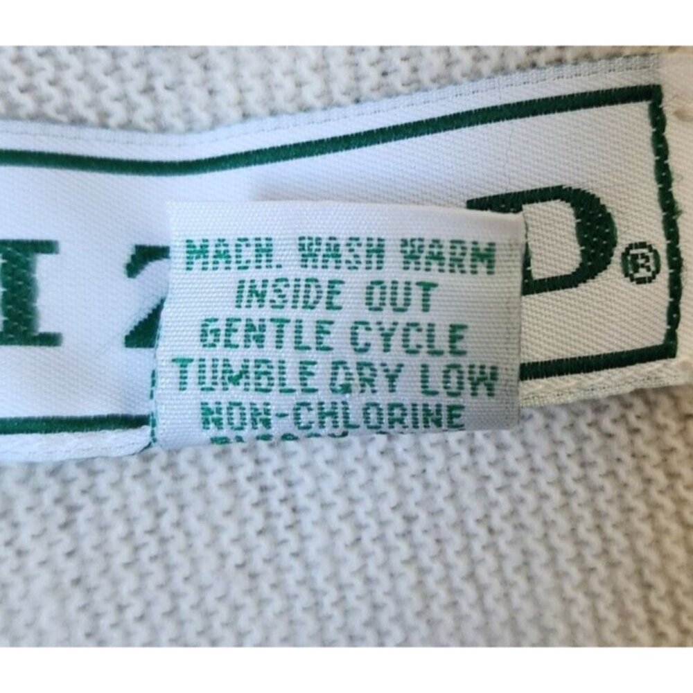 VTG Izod Cream Crest Logo Button Front Cardigan Sweater Size XL USA Made Acrylic - Picture 4 of 16